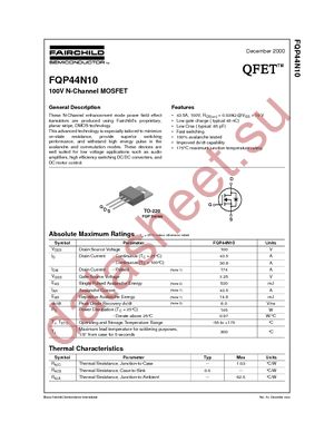 FQP44N10F datasheet  